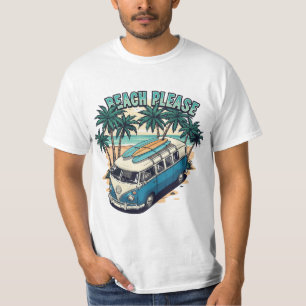 Beach Please Retro Surf Van T-Shirt