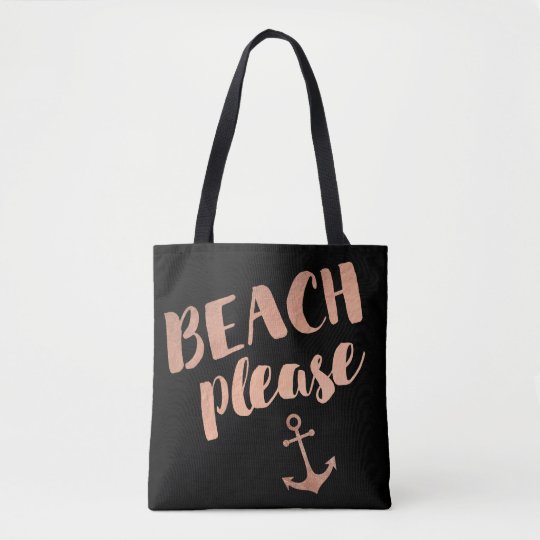 rose gold beach bag