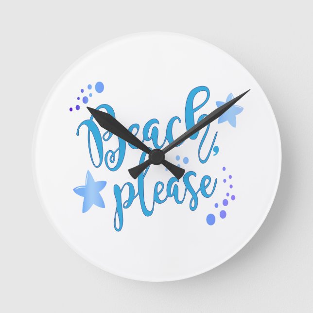 Beach Please Round Clock (Front)