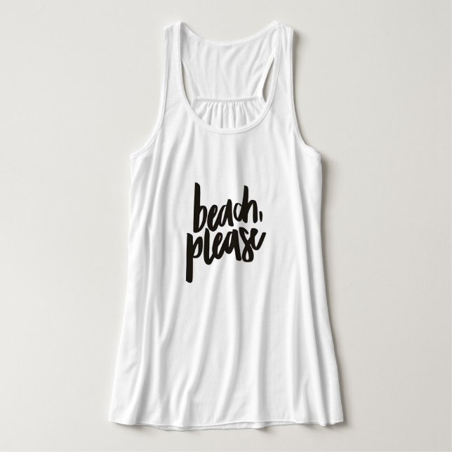 Beach Please T-Shirt Tank Top (Design Front)