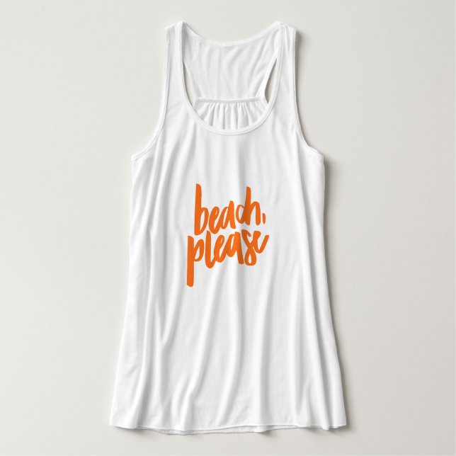 Beach Please T-Shirt Tank Top (Design Front)