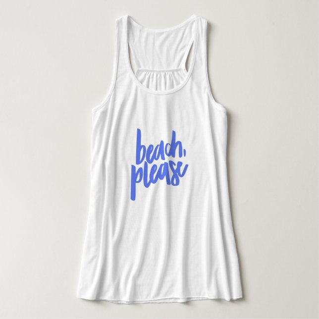 Beach Please T-Shirt Tank Top (Design Front)