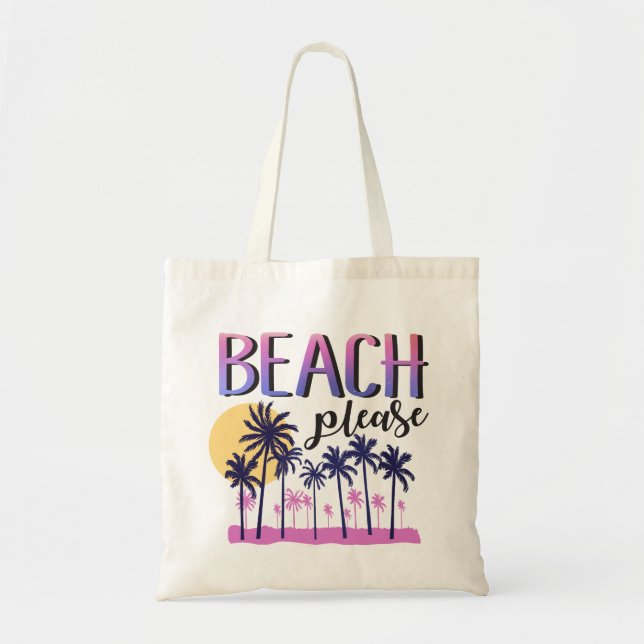 Beach Please Tote Bag ( Pink Colors) (Front)