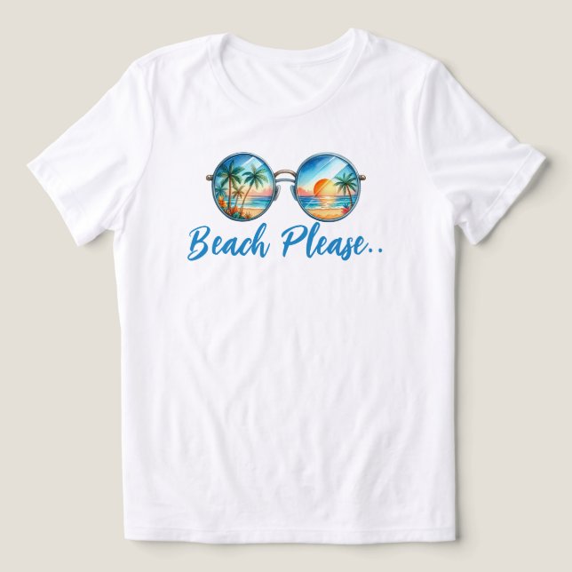 Beach Please Tri-Blend Shirt (Design Front)