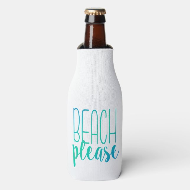 Beach Please | Turquoise Ombre Bottle Cooler (Bottle Front)