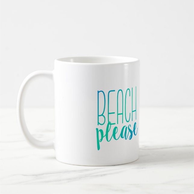 Beach Please | Turquoise Ombre Mug (Left)