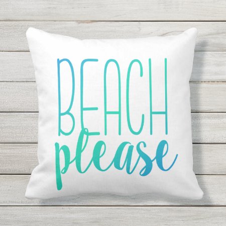 Beach Please | Turquoise Ombre Pillow