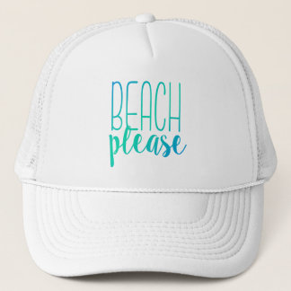 Beach Please | Turquoise Ombre Trucker Hat