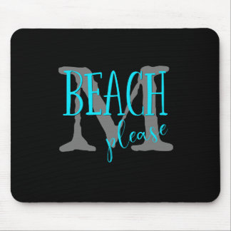beach please turquoise typography monogrammed mouse pad
