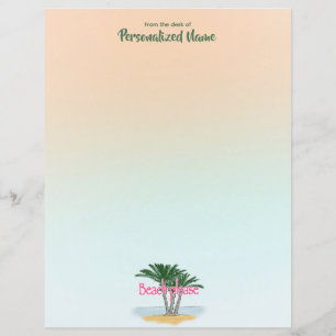 Beach Please Unlined Paper Sheet