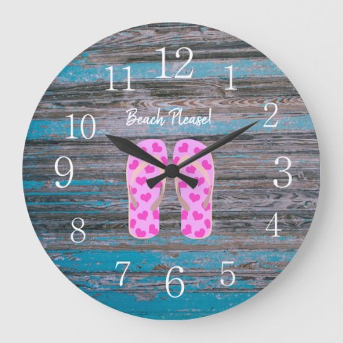 Beach Please Wall Clock with White Numbers
