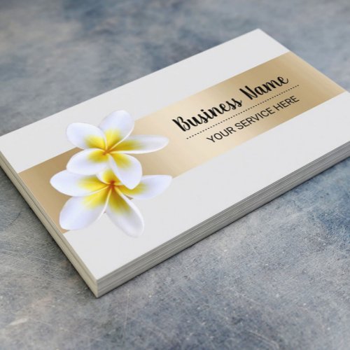 Beach Plumeria Flower Beauty Salon Spa Business Card