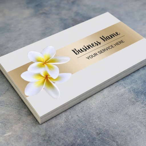Customizable Beach Plumeria Flower Beauty Salon Spa Business Card
