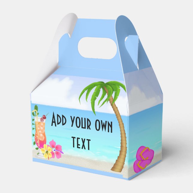 Beach Pool Party Goodie Treat Favor Box (Front Side)