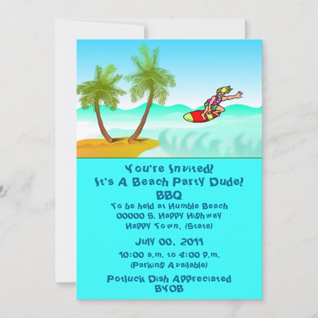 Beach/Pool Party Invitation (Front)