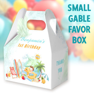 Beach Pool Party Summer 1st Birthday Boy  Favor Boxes