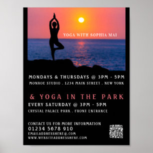 Beach Portrait, Yoga Class Advertising Poster