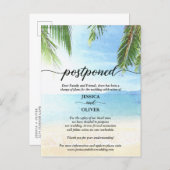 Beach Postponed Wedding Announcement Postcards (Front/Back)