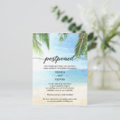 Beach Postponed Wedding Announcement Postcards (Standing Front)