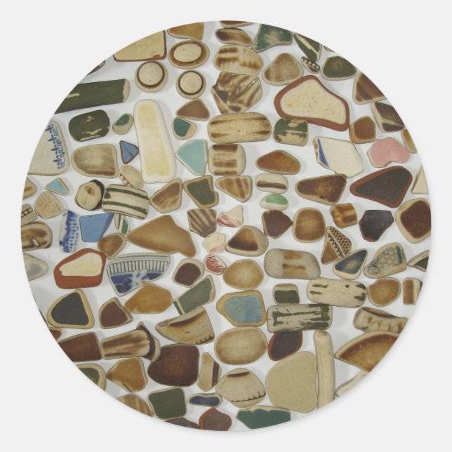 BEACH POTTERY CLASSIC ROUND STICKER (Front)