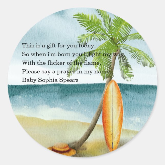  Beach - Prayer candle label (Front)