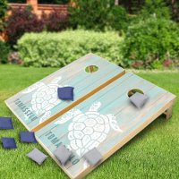 Beach Printed Wood Turtle Family