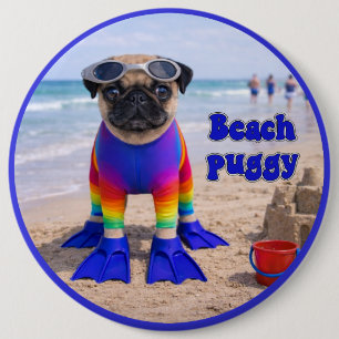 Beach Puggy Button