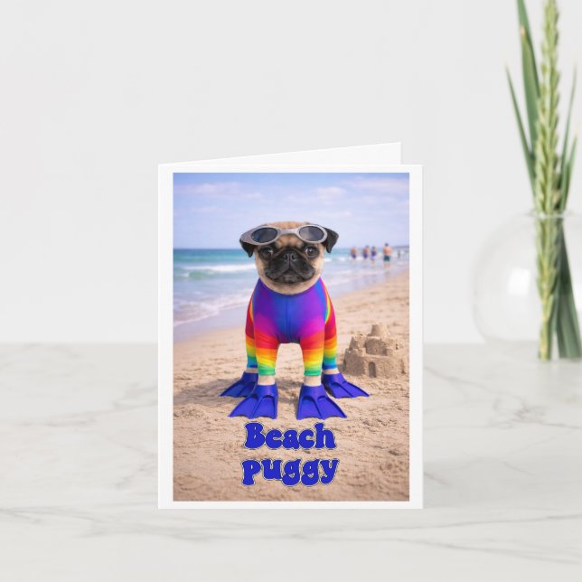 Beach Puggy Card (Front)