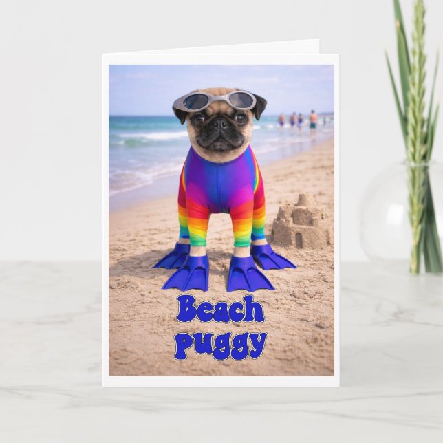 Beach Puggy Card (Front)