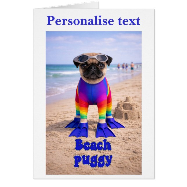 Beach Puggy Cards (Front)