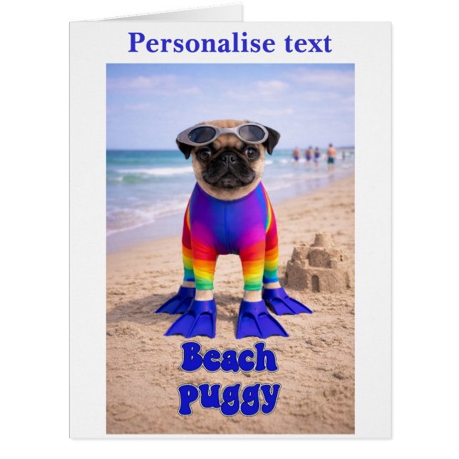 Beach Puggy Cards (Front)