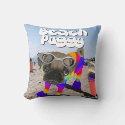 Beach Puggy Cushion