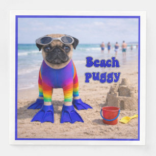 Beach Puggy Paper Dinner Napkins