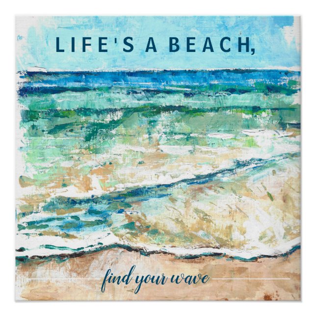 Beach Quote  Glossy Poster (Front)