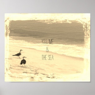 beach quote poster sepia photograph