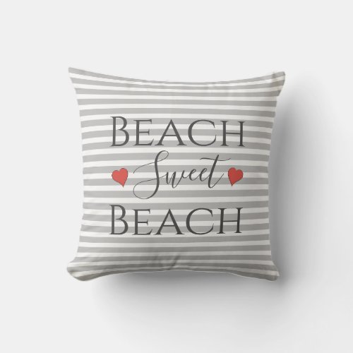 Beach Quote Rustic Coastal Family VacationHome  Throw Pillow