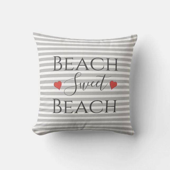 Beach Quote Rustic Coastal Family Vacation+Home  Throw Pillow (Front)