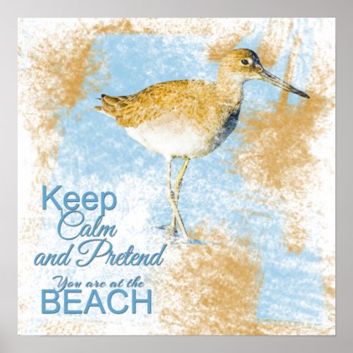 Beach Quote Shoreline Bird  Art Print