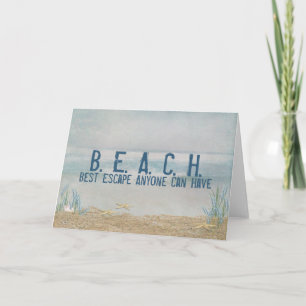 beach quote with starfish card