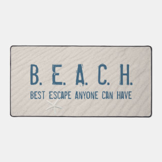 Beach Quote With White Starfish Desk Mat