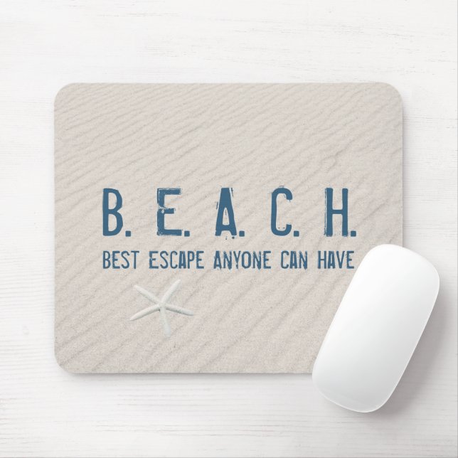 Beach Quote With White Starfish Mouse Pad (With Mouse)