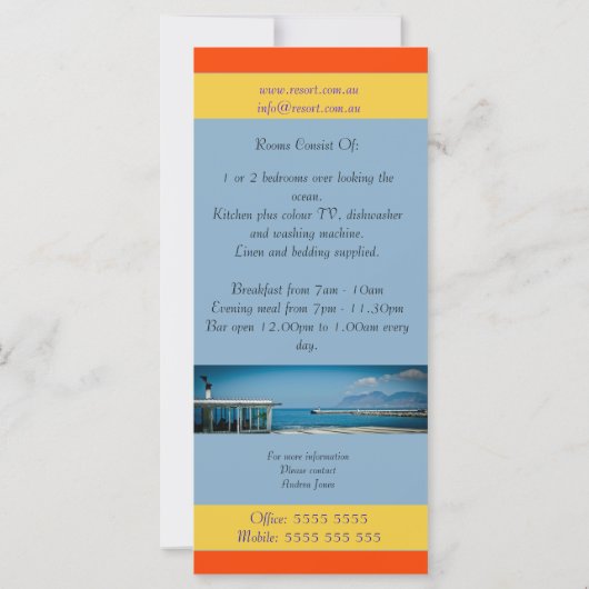 Beach Rack Card (Back)