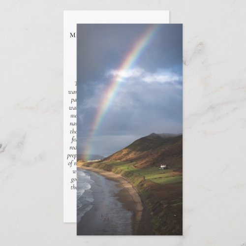 Beach Rainbow Photo Prayer Memorial Bookmark
