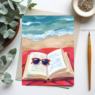 Beach Read | Ocean Waves Watercolor Painting Postcard