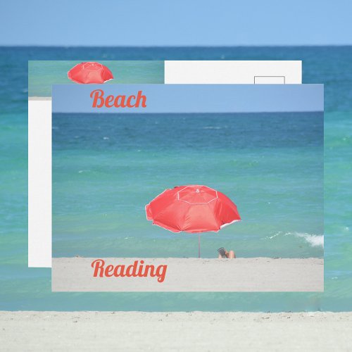 Beach Reading Photographic Travel Postcard
