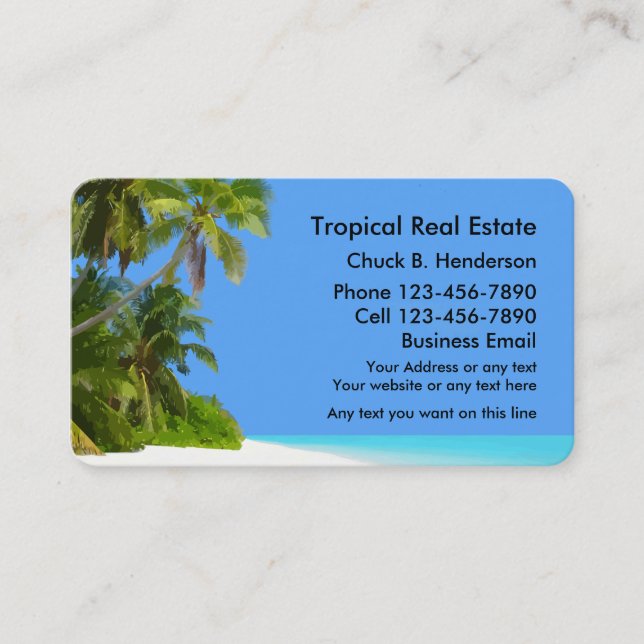 Beach Real Estate Business Card (Front)