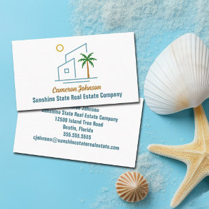 Beach Real Estate Company Coastal Realtor Business Card