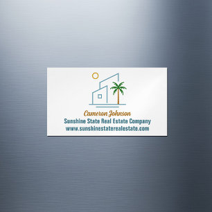 Beach Real Estate Company Coastal Realtor Business Card Magnet