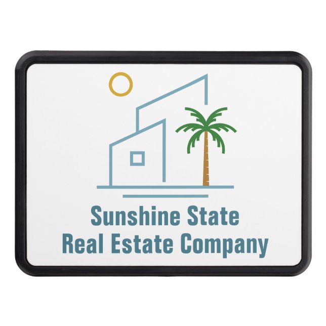 Beach Real Estate Company Custom Coastal Realtor Hitch Cover (Front)