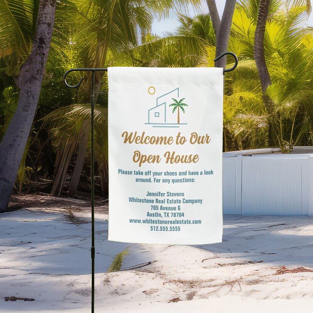 Beach Real Estate Company Custom Open House Garden Flag (Creator Uploaded)